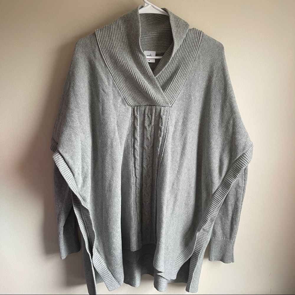 Cabi 3303 Charlotte Gray Poncho Dolman Sweater